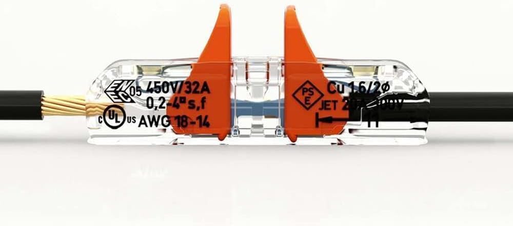 Wago 221-2411 2-Way 32A Inline Lever Connectors (Pack of 60)