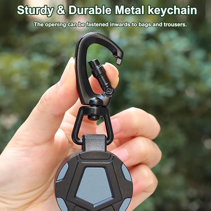 Medium-Duty Retractable Lanyard Keychain – 60cm Steel Wire for Tools & Badges