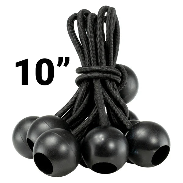 Black Bungee Balls β 10" (50-Pack/ 100-Pack)