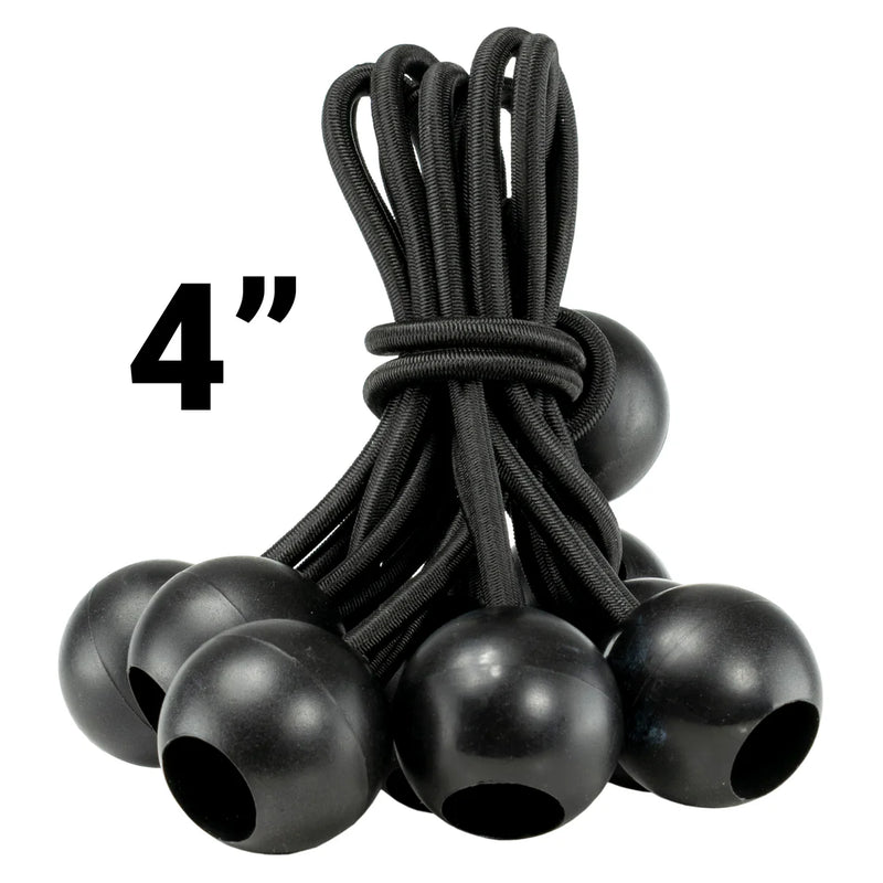 Black Bungee Balls — 4" (50-Pack/ 100-Pack)