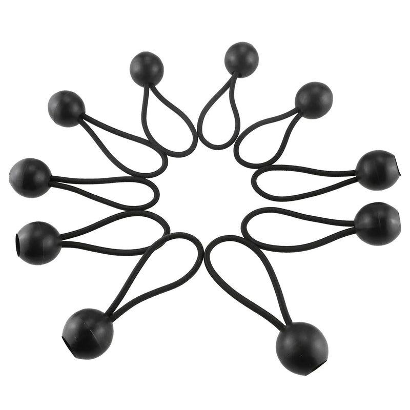 Black Bungee Balls β Mixed Pack (4", 6", 10")