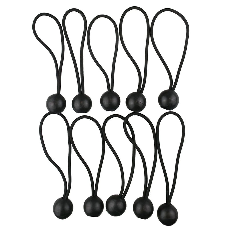 Black Bungee Balls β Mixed Pack (4", 6", 10")