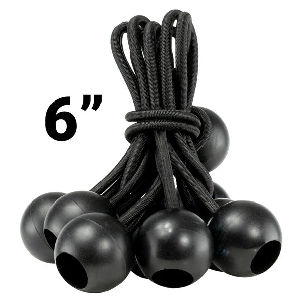 Black Bungee Balls — 6" (50-Pack/ 100-Pack)
