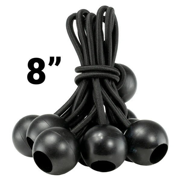 Black Bungee Balls — 8" (50-Pack/ 100-Pack)