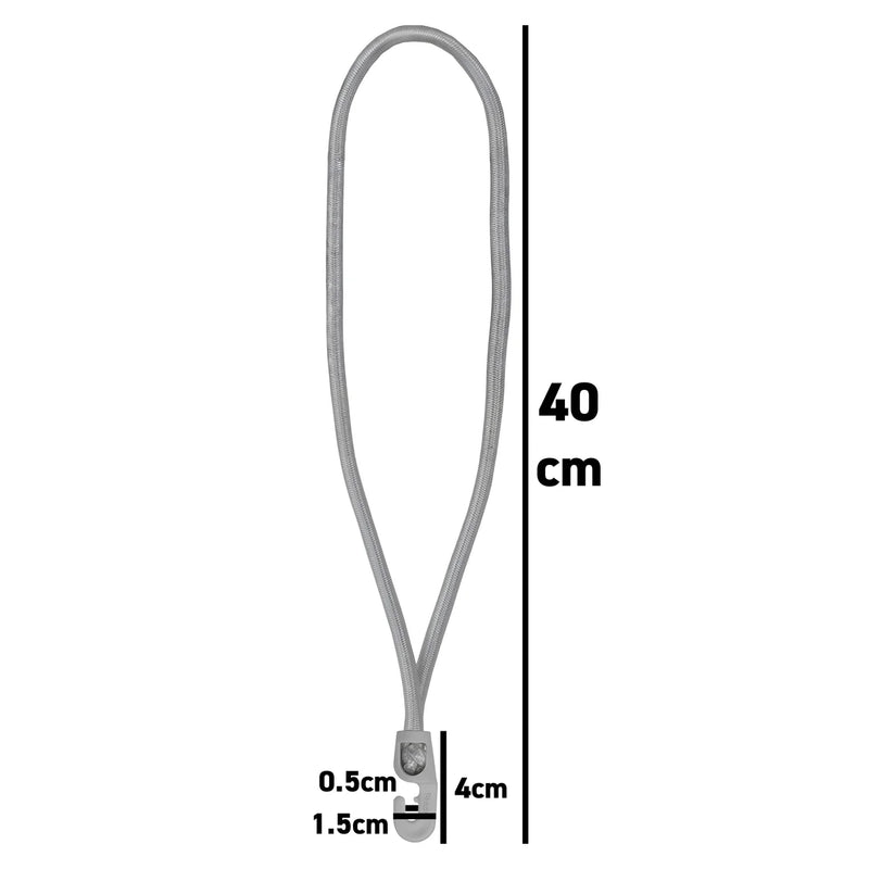 Bungee Loop with Hooks — 40 cm (5-Pack / 25-Pack)