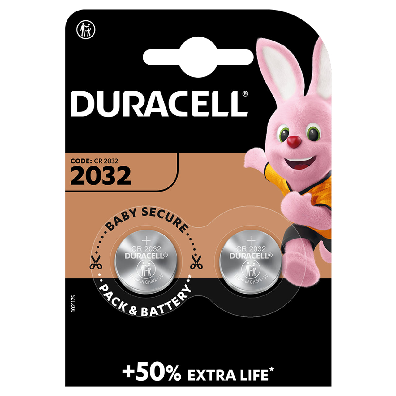 Duracell CR2032 Lithium Coin Cell — 3V Pack of 2