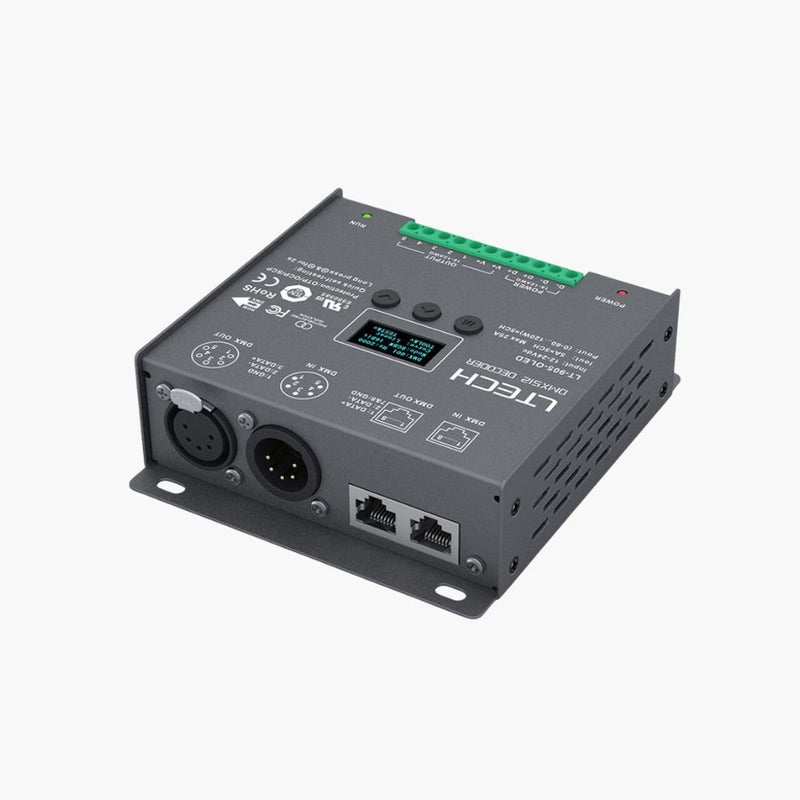 LTECH LT-905-OLED, 5 Channel 5A, 12-24V DC, DMX512 Decoder
