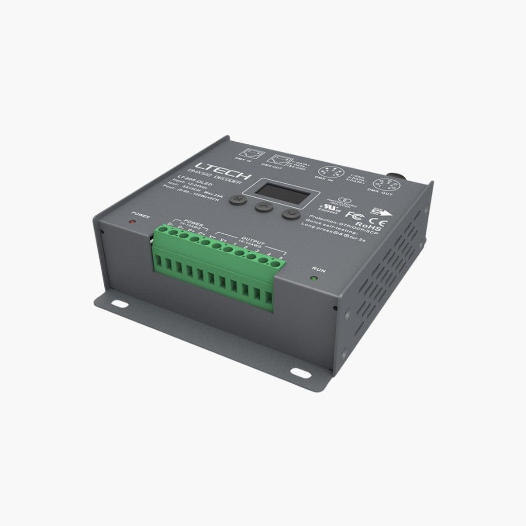 LTECH LT-905-OLED, 5 Channel 5A, 12-24V DC, DMX512 Decoder