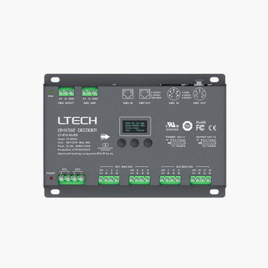 LTECH LT-912-OLED, 12 Channel 4A, 12-24V DC, DMX512 Decoder
