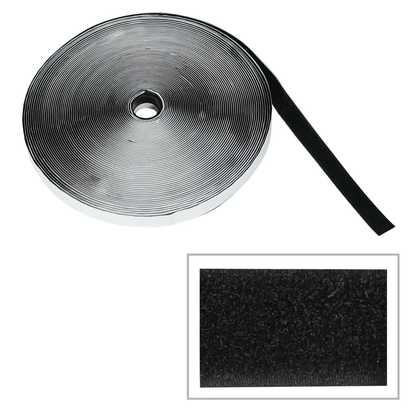 Self-Adhesive Black Loop Tape 20mm – 25m Roll