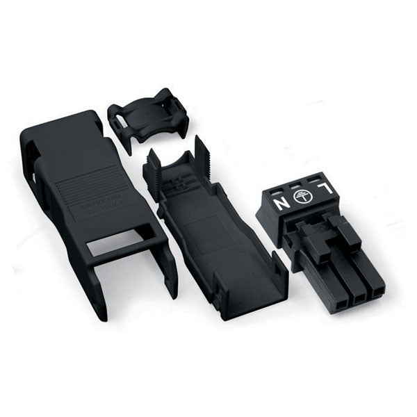 WAGO 890-103 — 3-Pole WINSTA® MINI Socket (Female), Cable Mount, 16 A, IP40