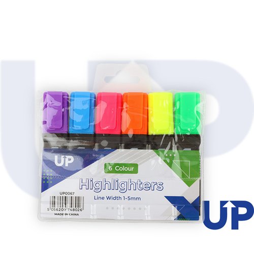 Assorted Wallet Highlighter Pens — Pack of 6