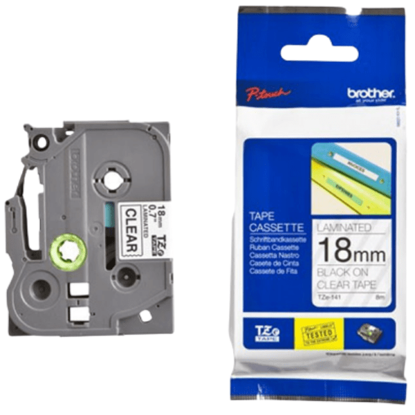 Brother TZe Black On Clear – Laminated Label Tape (8m) Brother Industries
