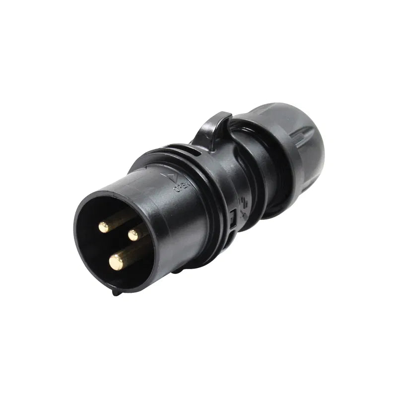 16A 230V 2PE Black Mains Plug PCE