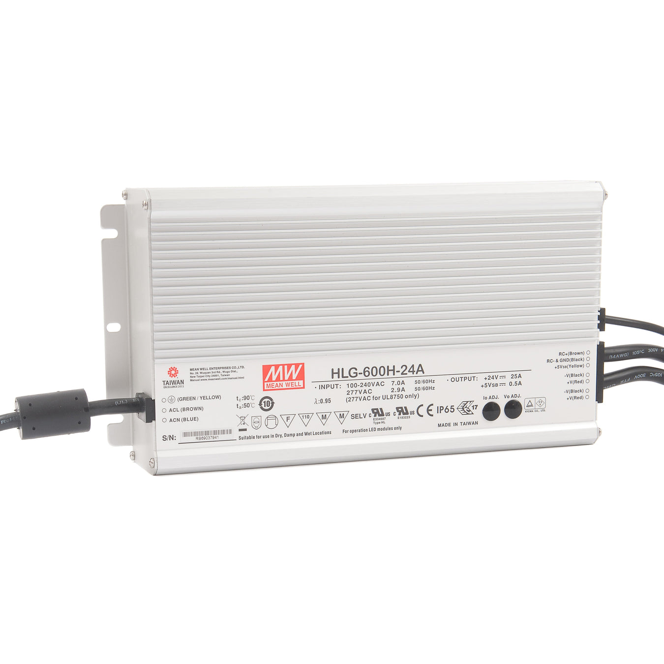 Meanwell HLG-600-24 — 600W 24V Waterproof LED Power Supply Meanwell