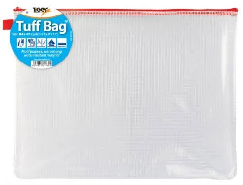 Tiger Tuff Polypropylene B4 Bag – 500 Micron Clear with Assorted Colour Zips Tiger Tuff Bag