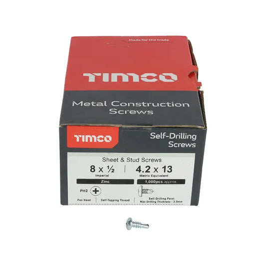 Timco Metal Framing Screws Pan Head - 4.2 x 13mm (1000pk)