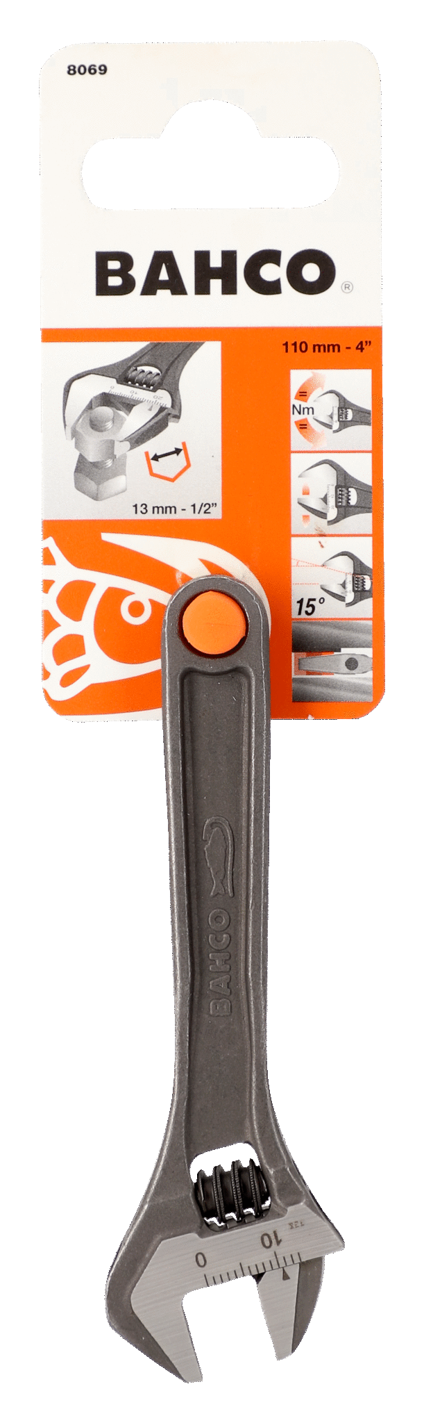 Bahco 8071 Adjustable Spanner – 205mm / 8in, 27mm Jaw Capacity