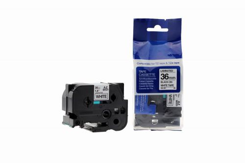 Compatible Label Cassettes for Brother P-Touch – Black on White