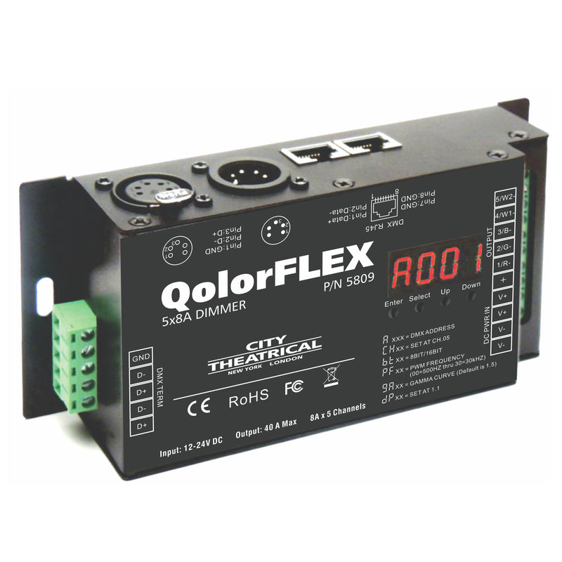 City Theatrical QolorFLEX 5x8A Dimmer Ð High Capacity Multi Output Dimmer