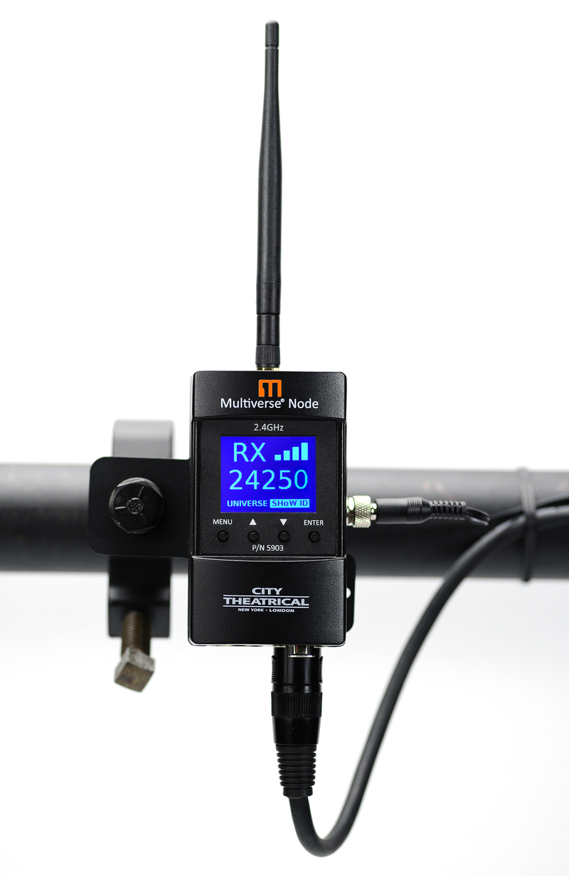 City Theatrical MULTIVERSE® Node 2.4GHz Ð Wireless DMX Node (PSU + Bracket)