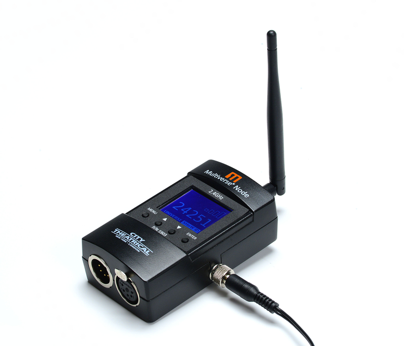 City Theatrical MULTIVERSE® Node 2.4GHz Ð Wireless DMX Node (PSU + Bracket)