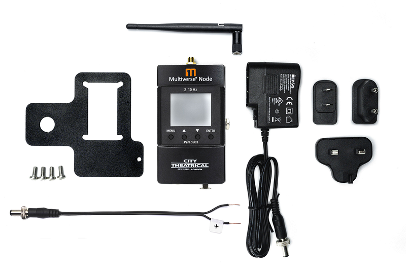 City Theatrical MULTIVERSE® Node 2.4GHz Ð Wireless DMX Node (PSU + Bracket)