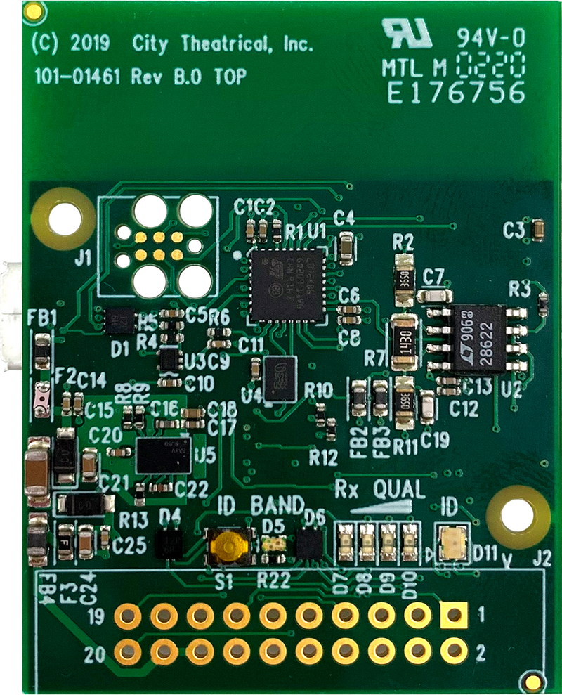 City Theatrical MULTIVERSE® Receiver Card 2.4GHz Ð Wireless DMX Receiver