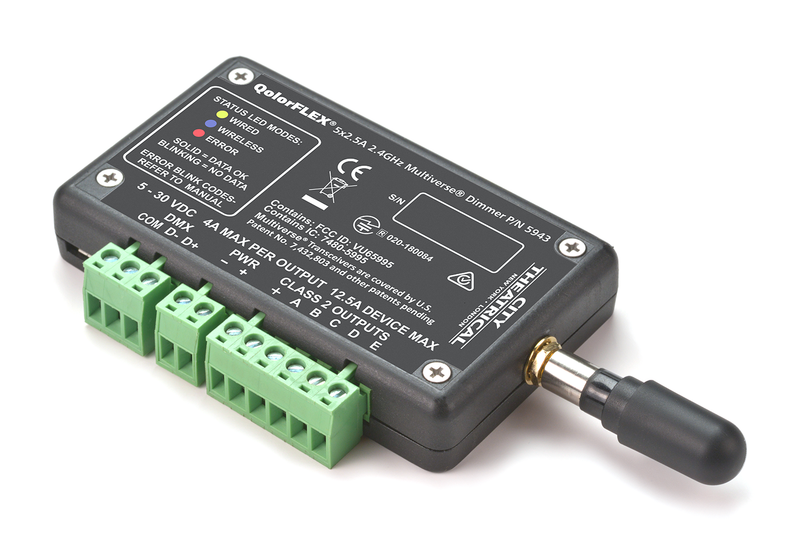 City Theatrical QolorFLEX 5 x 2.5A 2.4GHz MULTIVERSE Dimmer Ð Wireless DMX Dimmer