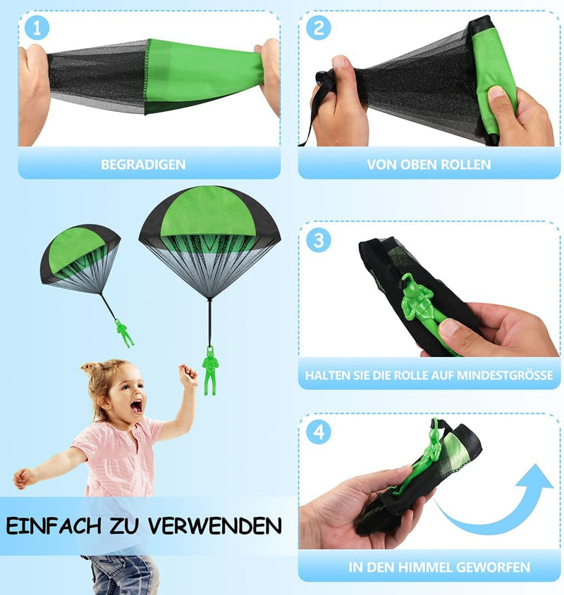 Mini Toy Parachute – Classic Drop & Glide Toy – 5 Colours