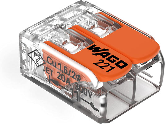 WAGO 221-412 — 2-Way 32 A Compact Lever Connectors (Pack of 100)