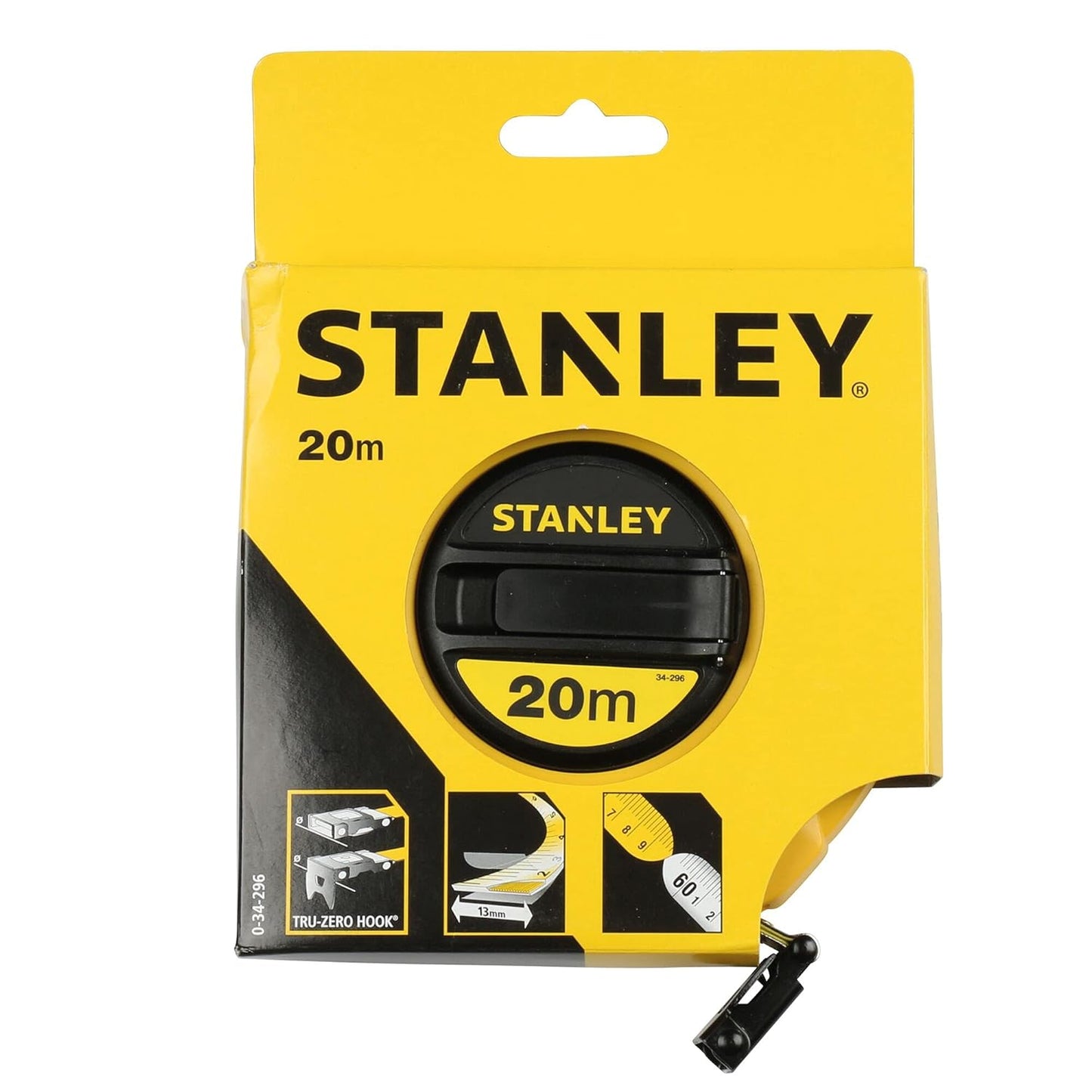 Stanley 20 m Closed Case Fibreglass Tape Measure — Durable, Non-Conductive