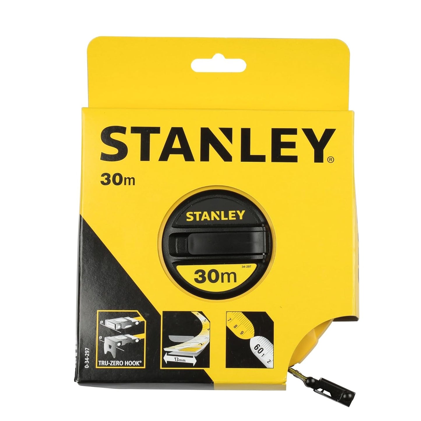 Stanley 30 m Closed Case Fibreglass Tape Measure — Durable, Non-Conductive