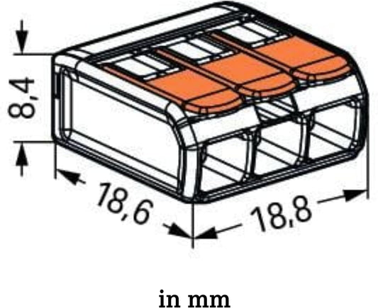 Technical drawing of a rectangular component with dimensions labeled in millimeters