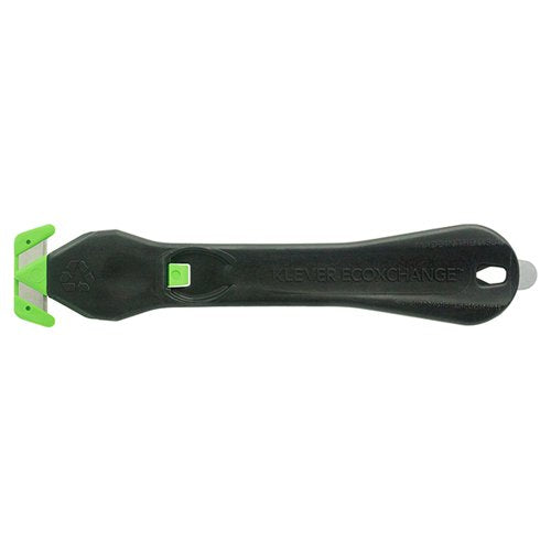 Klever EcoXChange™ Safety Cutter — Recycled Handle, Replaceable Head (Black/Green)