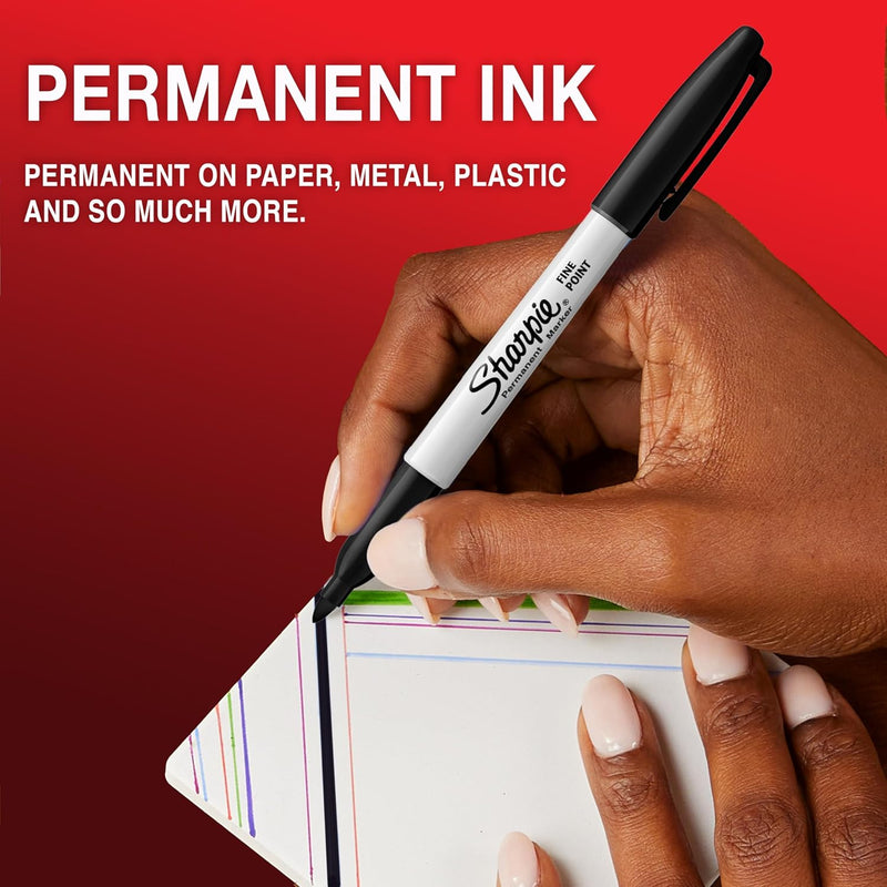 Sharpie Permanent Markers – Fine Point Black (Pack of 24)