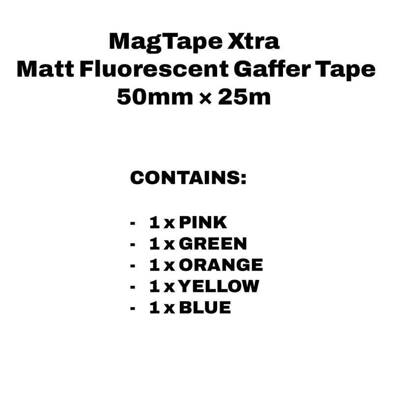 MagTape® Xtra™ Matt Fluorescent Gaffer Tape 50mm x 25m Bundle