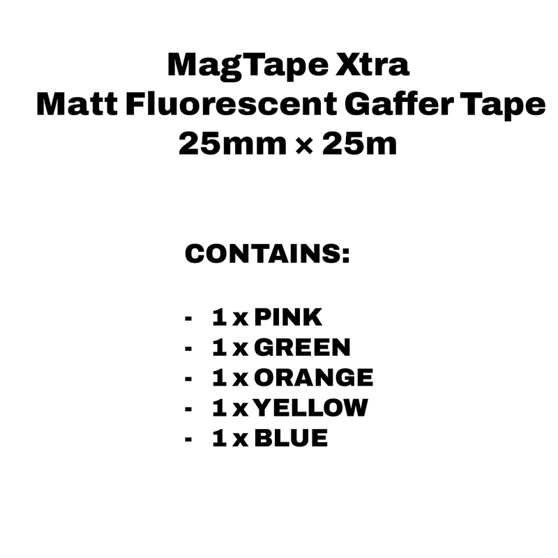 MagTape® Xtra™ Matt Fluorescent Gaffer Tape 25mm x 25m Bundle