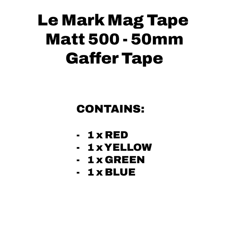 Le Mark MagTape® 500 Matt Gaffer Tape – Colour Bundle