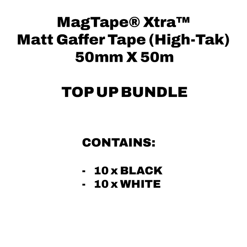 MagTape® Xtra™ Matt Gaffer Tape – Black & White Top Up Bundle
