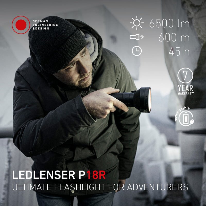 P18R Rechargeable Torch 2025, 6500 Lumens
