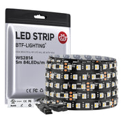 LED strip with packaging on a white background