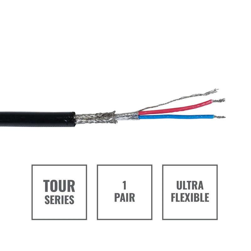 TOUR 1 Pair DMX Cable – TPU – Black – 100m