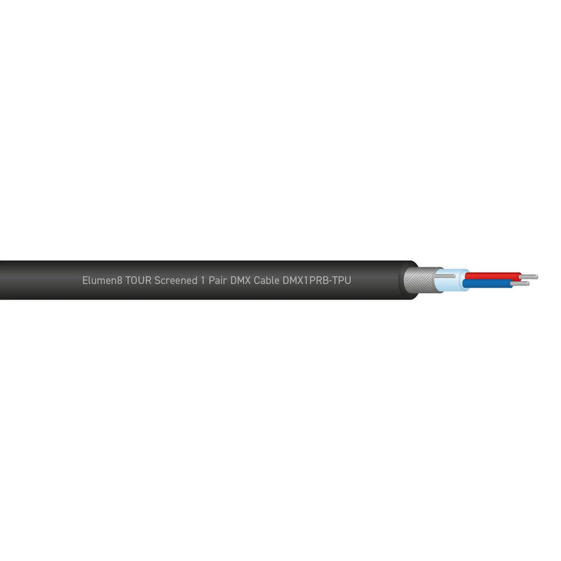 TOUR 1 Pair DMX Cable – TPU – Black – 100m