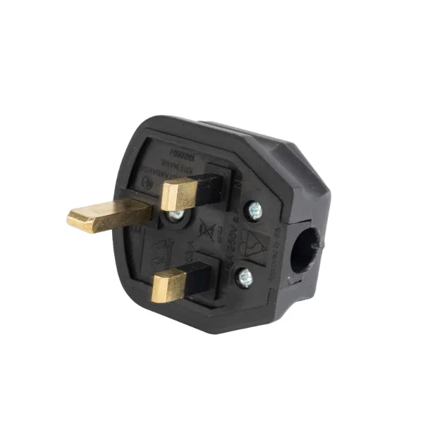 Masterplug 13A Heavy Duty Rewireable Mains Plug – Black - 7B