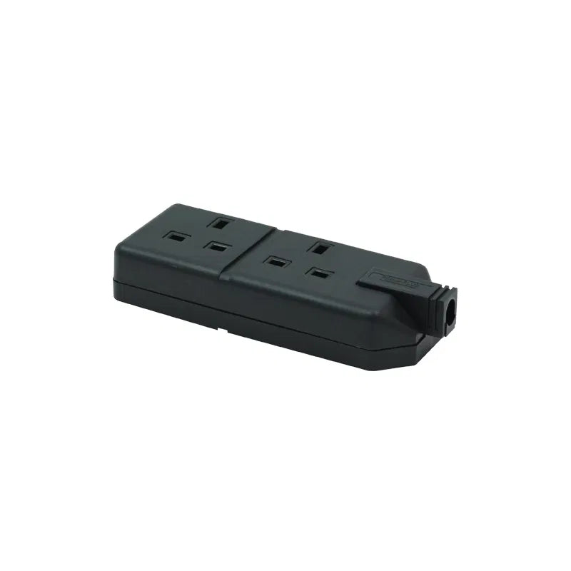 13A Heavy-Duty 2 Gang Mains Socket – Black