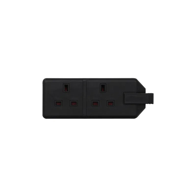 13A Heavy-Duty 2 Gang Mains Socket – Black