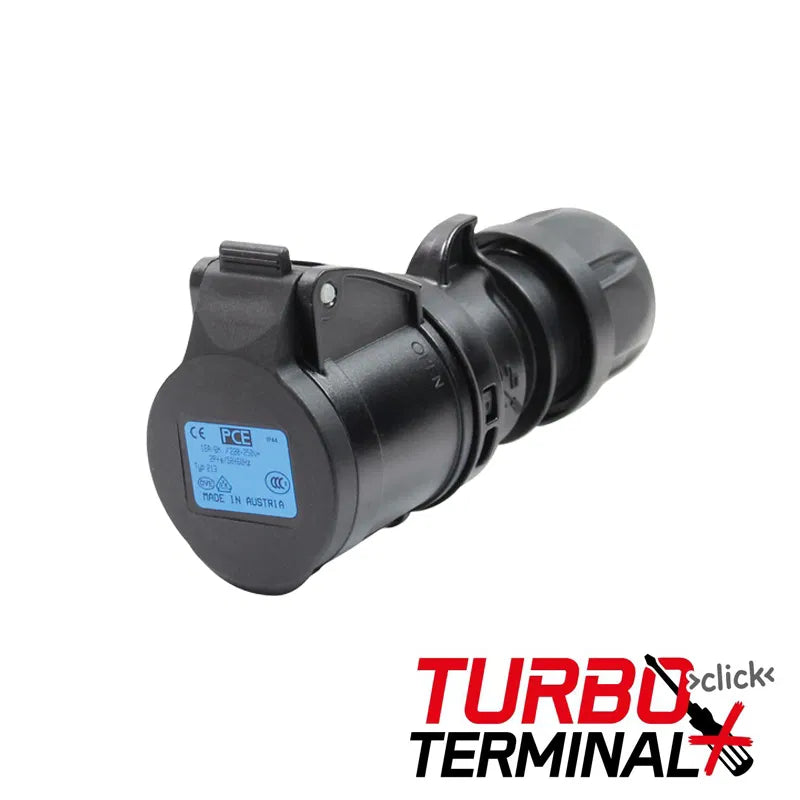 16A 230V 2PE Screwless Socket – Black