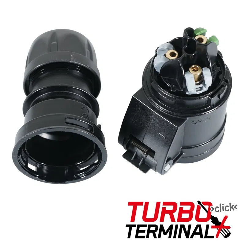 16A 230V 2PE Screwless Socket – Black