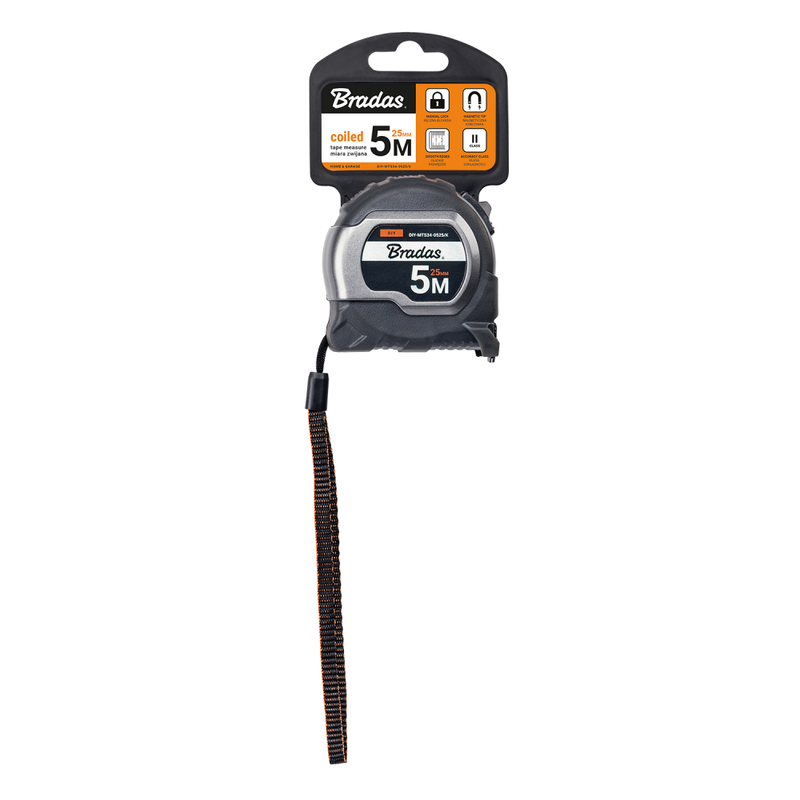 COAL Tape Measure 25mm Wide with Magnetic Tip and Belt Clip (5m-8m)